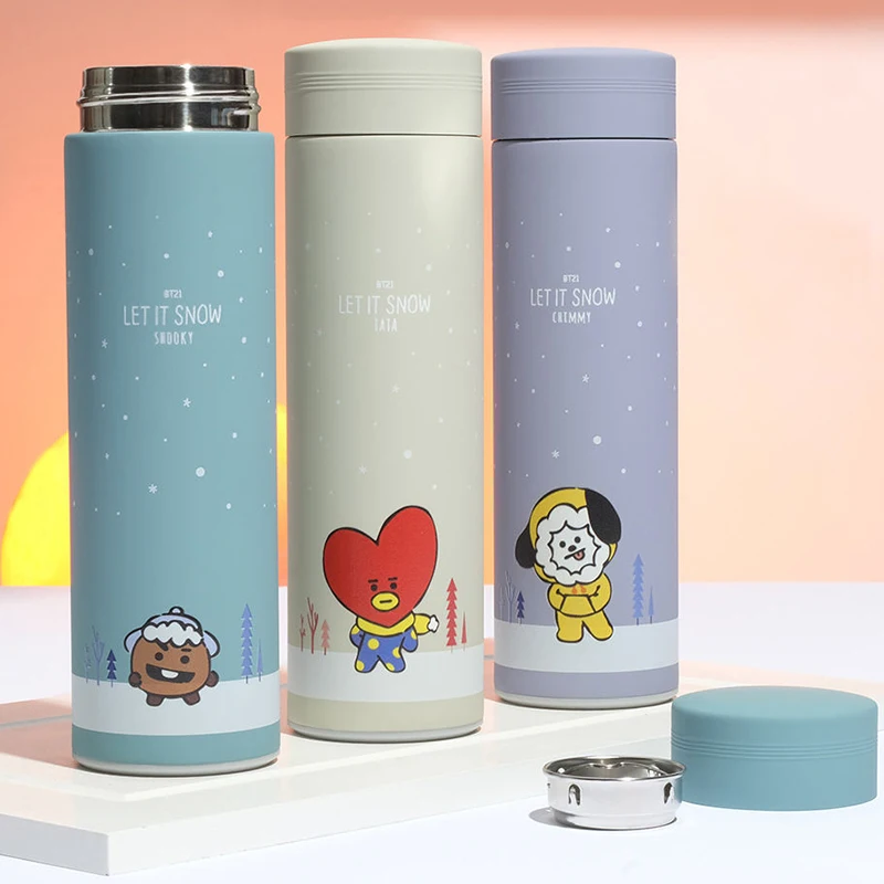 500Ml Kpop Bt21 Peripheries Thermal Bottle Anime Figures Chimmy Rj Stainless Steel Vacuum Flask Water Mug Thermocup - купить по