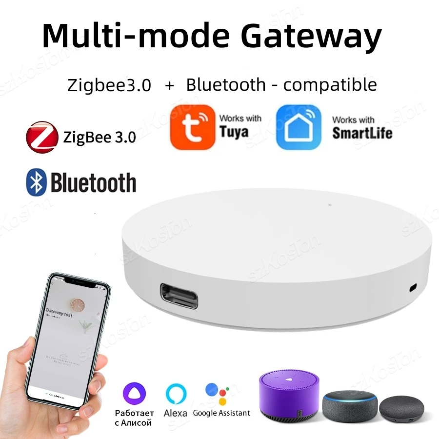 

Tuya Zigbee Gateway Wireless Bluetooth BLE Mesh Hub Smart Home Bridge Smart Life App Remote Control Works with Alexa Google Home