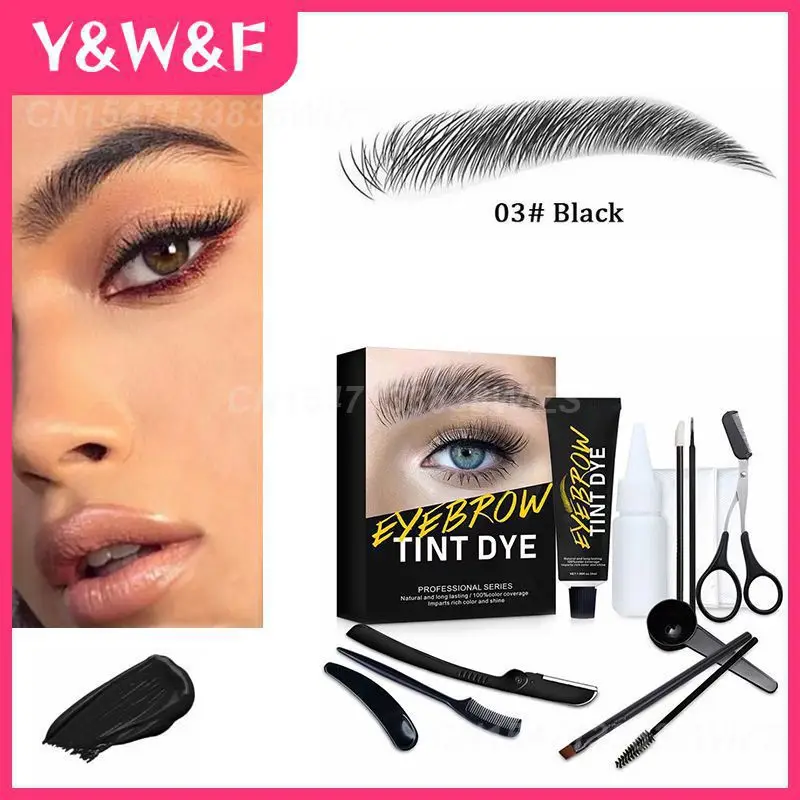 

Eyebrow Dye Suit Eyebrow Nourishing Cream Waterproof Eyebrow Dyeing Cream Set With Comb,Activator,Brush,Eyebrow Trimming Knife