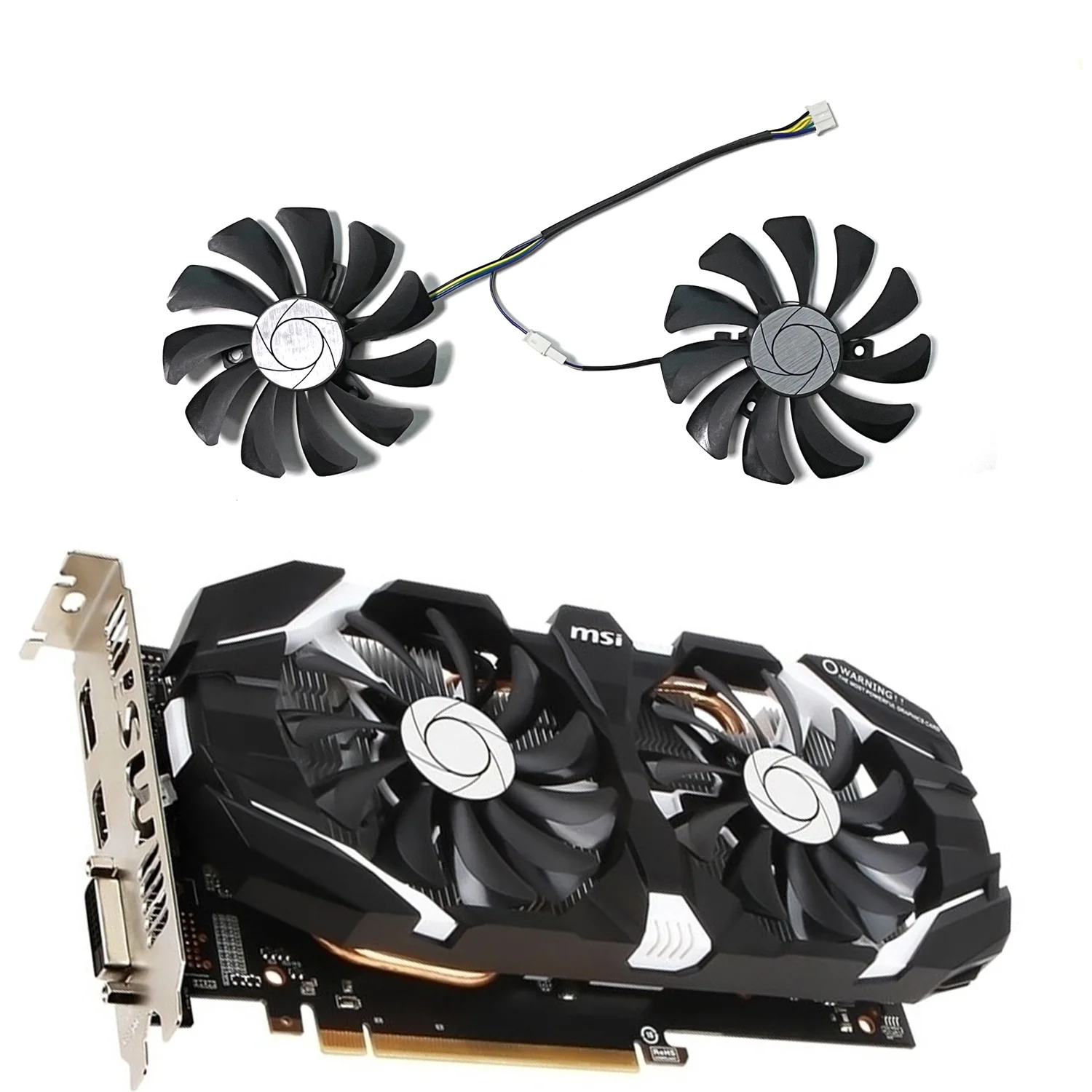 

2 шт., новый вентилятор для видеокарты MSI GTX 1060 OC 6G GTX 960