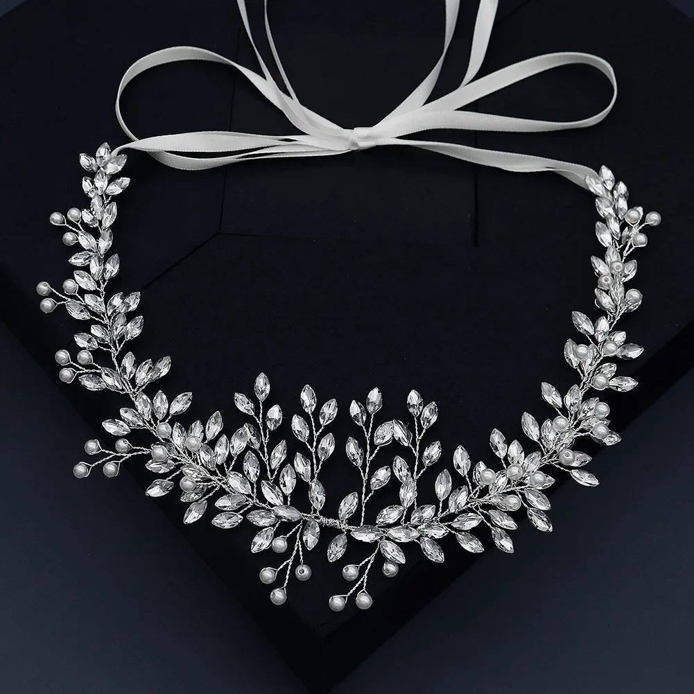 

Luxcury Fashion Crystal Headband for Women Hair Accessories Wedding Silver Color Bridal Hair Jewelry Trendy Prom Headpiece Gifts