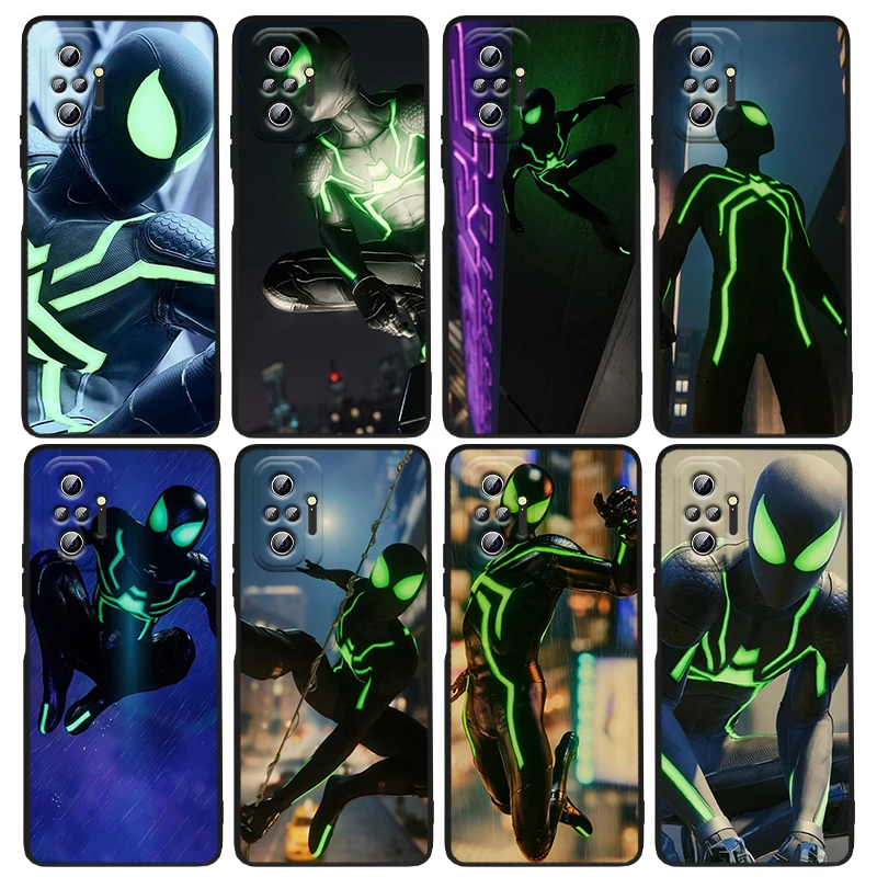 

Marvel Green Spider Man For xiaomi Redmi Note 11 11T 11S 10 10S 9 9T 9S 8 8T 7 6 5 Pro T S 5G 2021 Black luxury Soft Phone Case