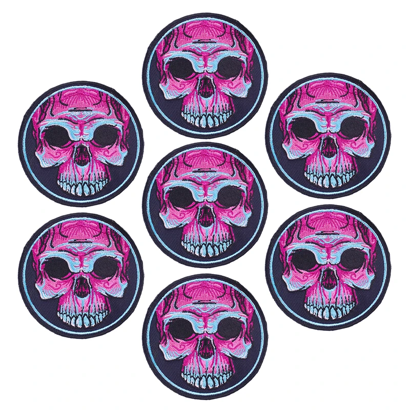 10 шт. термоклейкие нашивки с вышивкой черепа