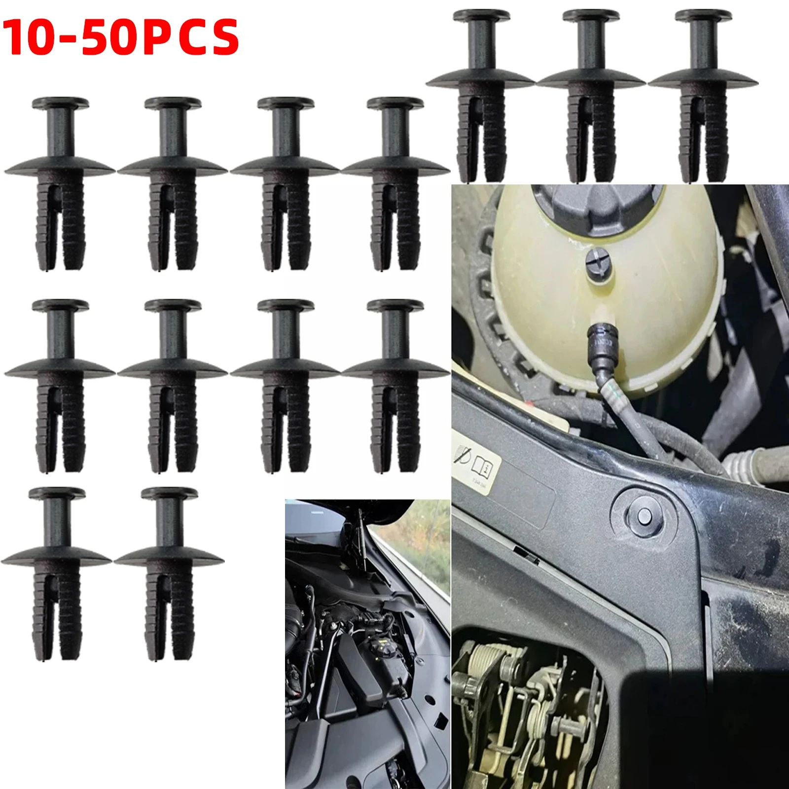 

10-50 шт., автоматические пластиковые заклепки, декоративная панель, защелки, крепеж для BMW 51111908077/51110029491, зажим для подкладки багажника, пластик