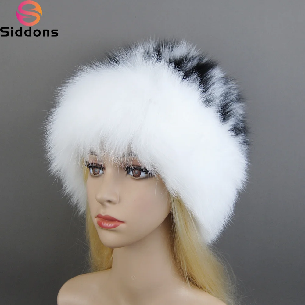 

Real Fox Fur Pompom Bomber Winter Hats Russian Female Ski Mask Natural Raccoon Fur Hat Knitted Skullies Beanies Fall Women's Cap