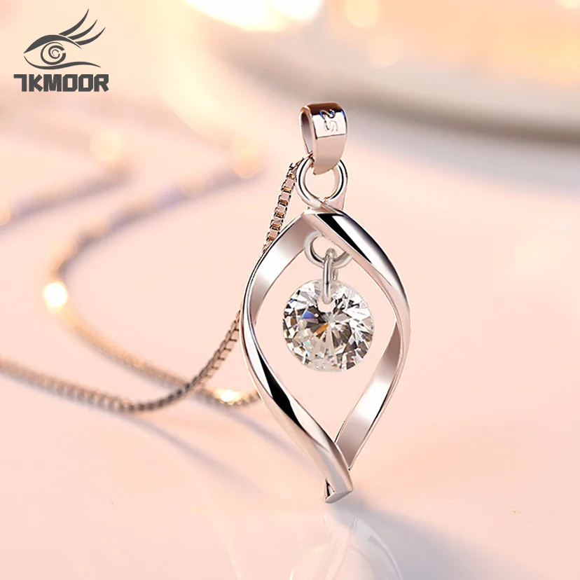 

Simple Water Drop Necklaces for Women 2022 Statement Zircon Stone Pendants Necklace Wedding Bridal Jewelry