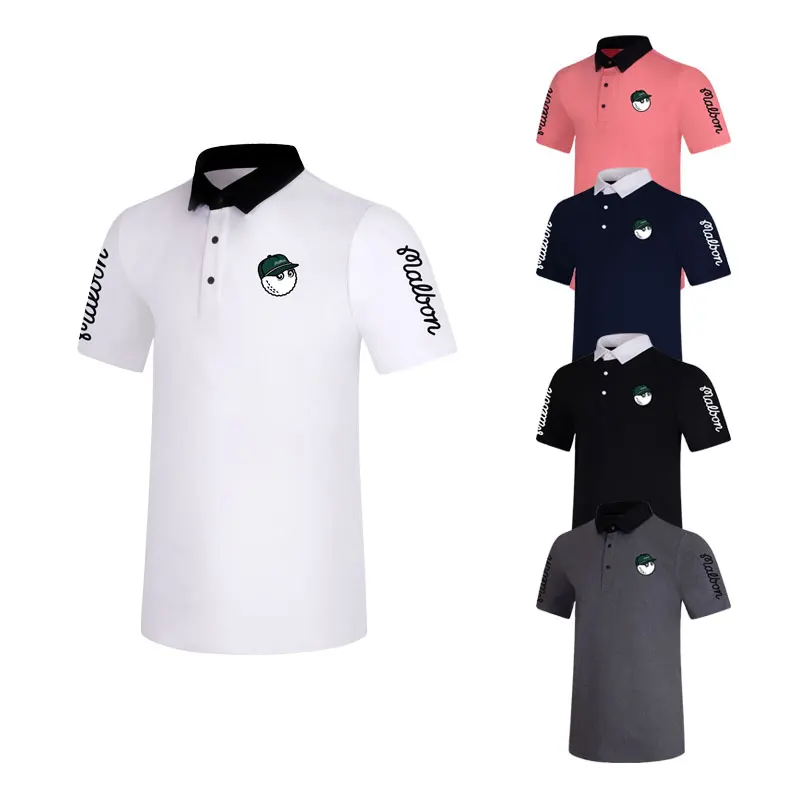 

Malbon New 2023 Golf Men's Summer Short-Sleeved Bomber Jacket Sportswear Fast Drying Fashion Spandex Men's Sportswear