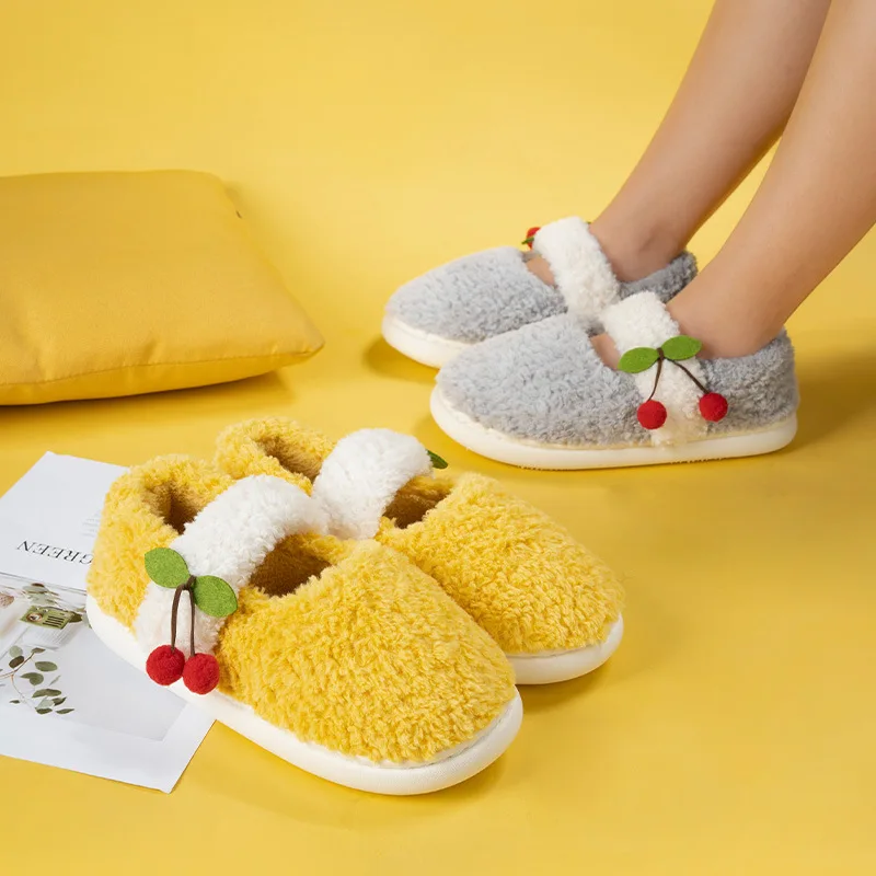 Women Slippers Winter Home Soft Slippers Women Cotton Shoes Plush Indoor Outdoor Shoes For Women Men Couple Warm Fur Slippers