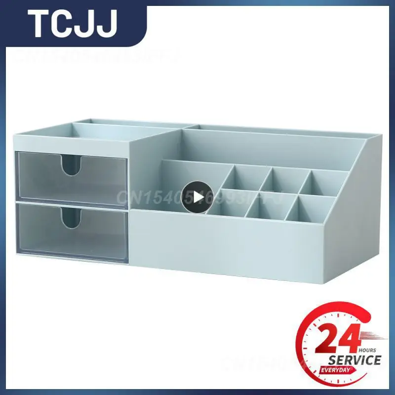 

Multifunctional desktop cosmetics stationery jewelry transparent drawer plastic compartment storage box