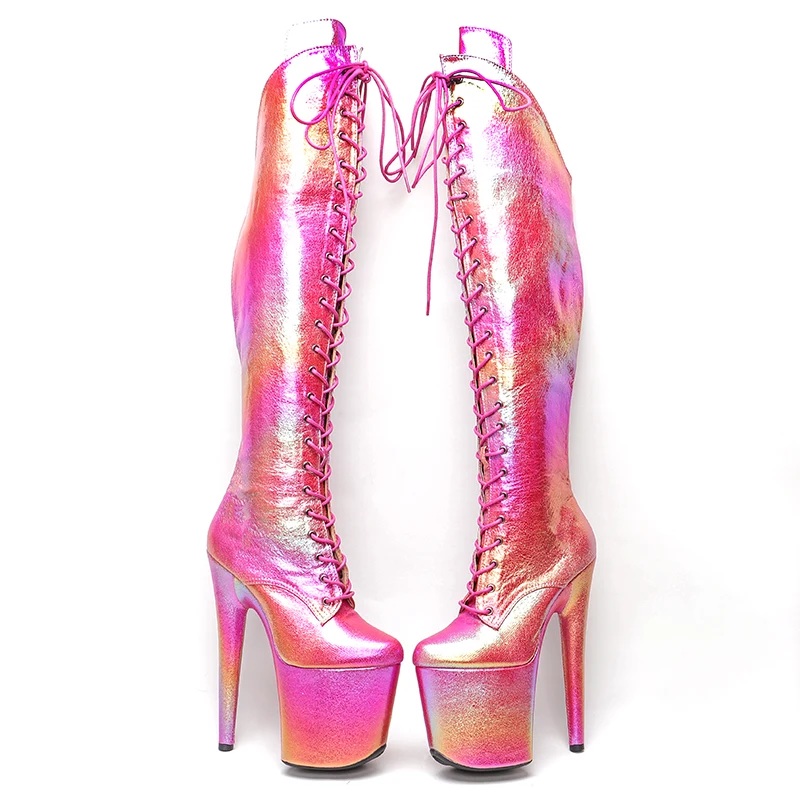 Leecabe  20CM/8inches Pole dancing shoes High Heel platform Boots closed toe Pole Dance boots