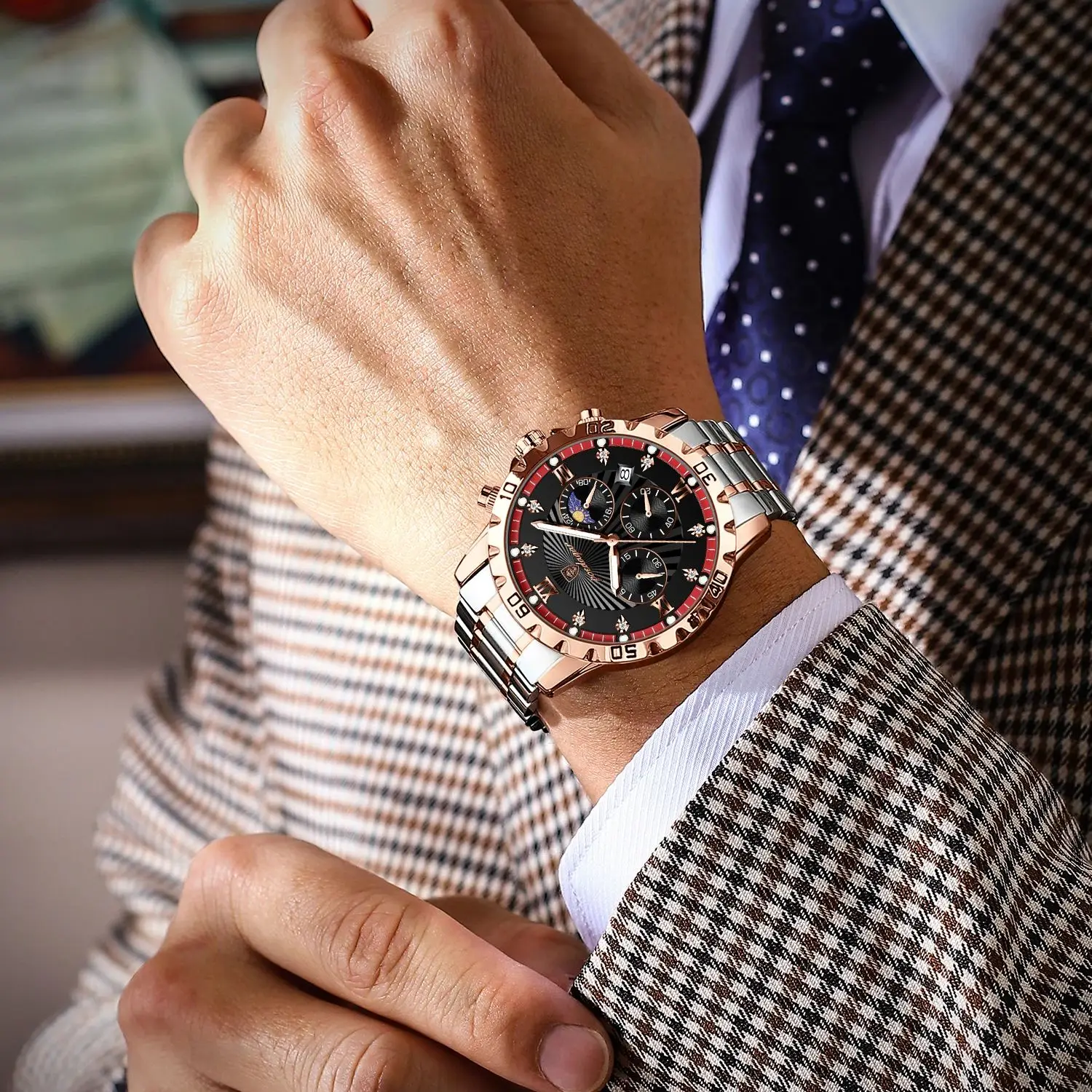 Мужские наручные кварцевые часы POEDAGAR цвет в ассортименте