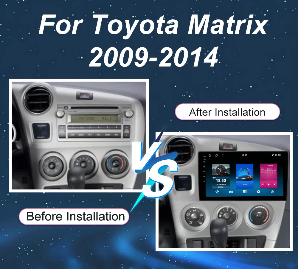 Фото Автомобильное радио Android 15 Carplay для Toyota Matrix 2 E140 2008 2009 2010 2011 2012 2013 2014 Мультимедийный плеер Навигация GPS №3
