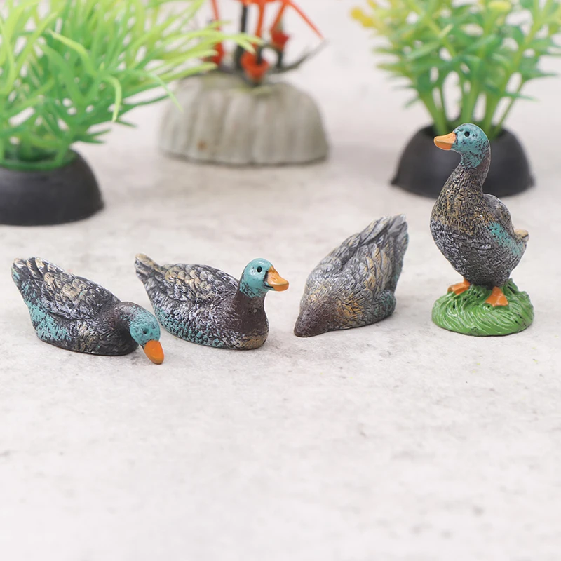 1 шт. Wigwam статуя бонсай ручной работы миниатюрная утка животное кукла орнамент