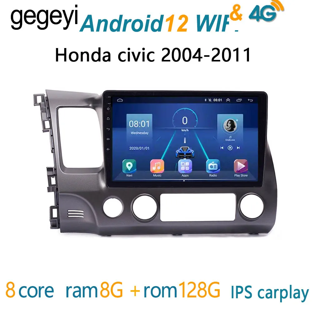 

8G+128Gавтомагнитола for Honda Civic Left 2004 2011 магнитола для авто 2 din 2дин android андроид 1 дин навигатор для авто 2din рамка для магнитолы подголовник с монитором с экраном выдвижным экра carplay радиоприёмни