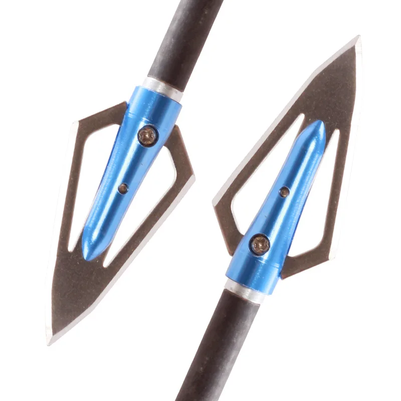 2pcs/3pcs Stainless Steel Arrow Head 2 blades Broadheads 100 grain Hunting Arrowhead Tips for Compound bow Archery -