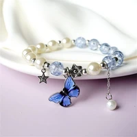 bohemian butterfly star flower charm bracelets for women colorful crystal imitation pearl beaded bracelet jewelry birthday gift