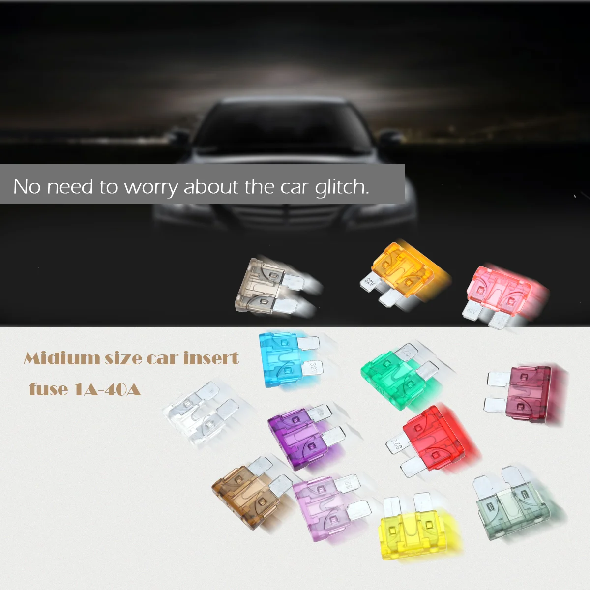 

130pc Fuse Assortment Auto Car Motorcycle SUV Fuses Kit 1-40A (Random Color)