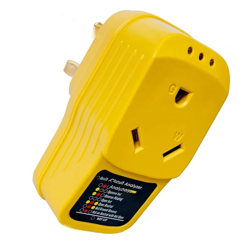 

Surge Protector Adapter Circuit Analyzer with LED Indicator Light for Camper Trailers RV 30-Amp Male to 30-Amp Female