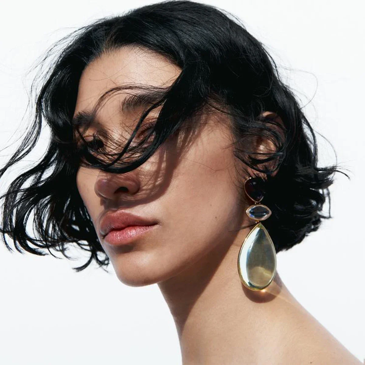 Красочные металлические серьги-подвески ZAA для женщин зеленые акриловые