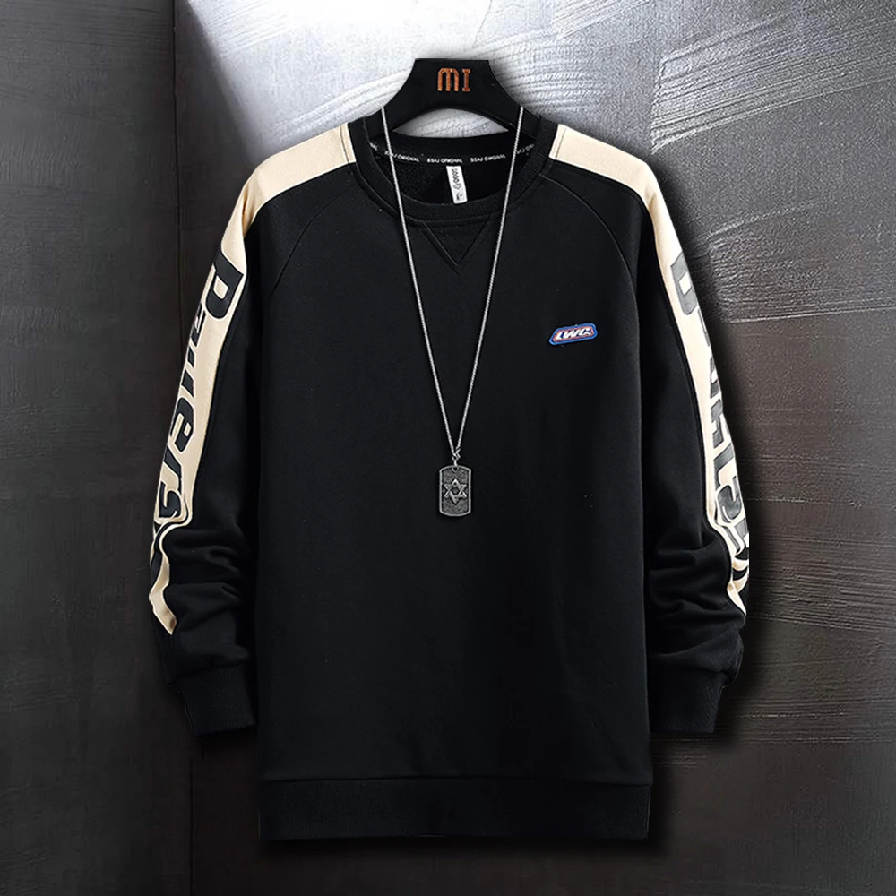 Свитшот мужской с длинным рукавом Повседневная рубашка в полоску сбоку уличная