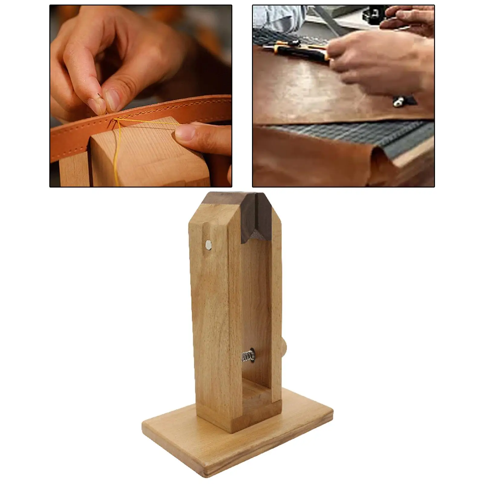 

Desktop Leather Pony Horse Clamp Tools Stands Supplies Hand-Sewn Horse Improved for Stitching Sewing Lacing Crafting Treatments