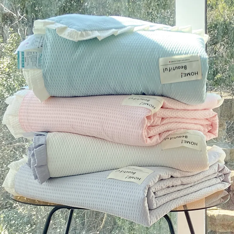 Летнее одеяло моющееся хлопковое с кондиционером тонкое стеганое покрывало для