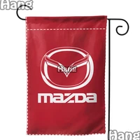 mazda car logo banner garden flags 12 x 18 prime double sided burlap for garage decor