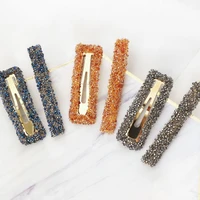 2pcspacket korean style hair clips for girl hairpin drill side with rhinestone shiny head jewelry women fashion hair clip 2022