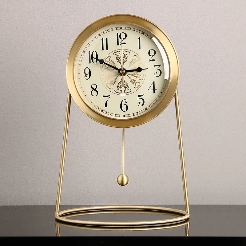 Новинка 2023 роскошные латунные настольные часы Простые Модные бесшумные для дома