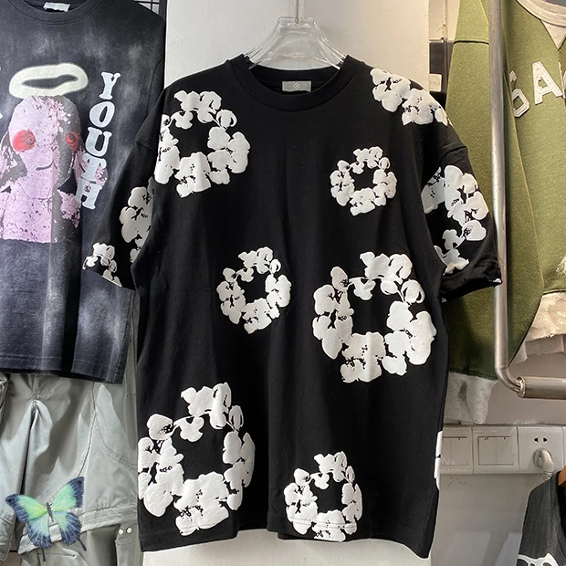 

Летняя футболка унисекс из плотной ткани с объемным рисунком, 2022