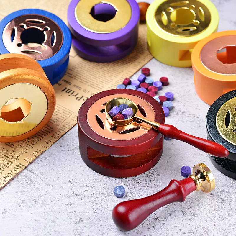 

Wax Seal Melting Furnace Retro Christmas Wood Solid Wood Wax Melting Heater Wax Pot Bead Stick Heater DIY Stamp Decoration Craft