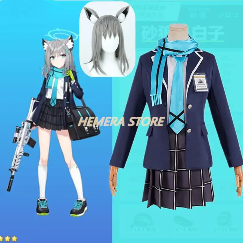 

Game Blue Archive Sunaookami Shiroko Kuromi Serika Takanashi Hoshino Cosplay Costume School Uniforms Halloween Carnival Outfits