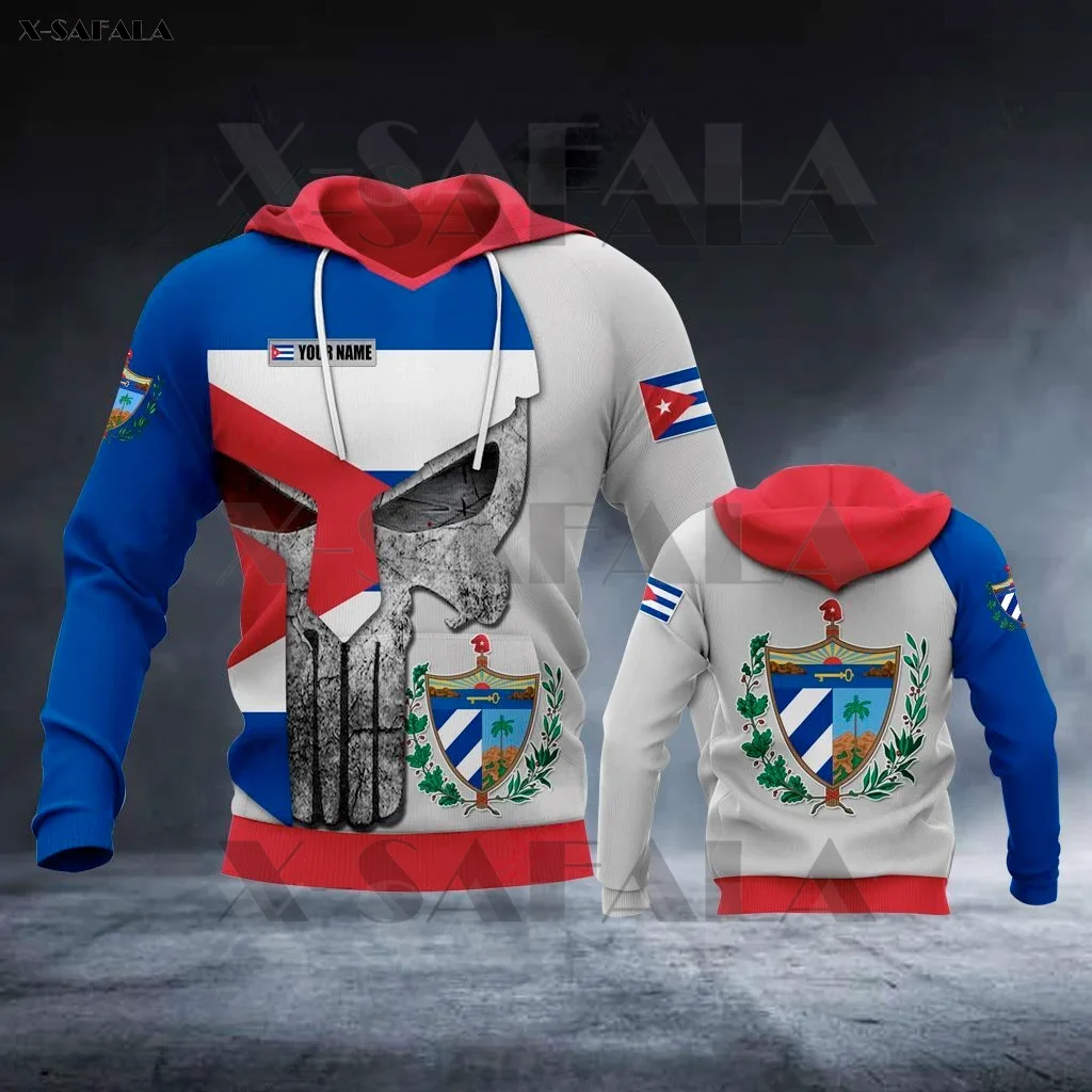 

Толстовка мужская армейская с 3D-принтом, пуловер в стиле милитари, куртка с капюшоном, спортивные костюмы из Джерси, герб рук, череп Кубы