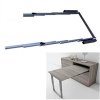 Smart Furniture Parts Pull Out Dining Table Hardware 5 Section T Type Aluminum Hidden Folding Extension Table Slide Mechanism
