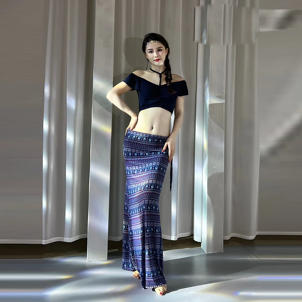 

Belly Dance Costumes Set for Women Belly Dancing Short Sleeves Top+long Skirt Oriental Dance Suit Dance Wear Clothing Outfit