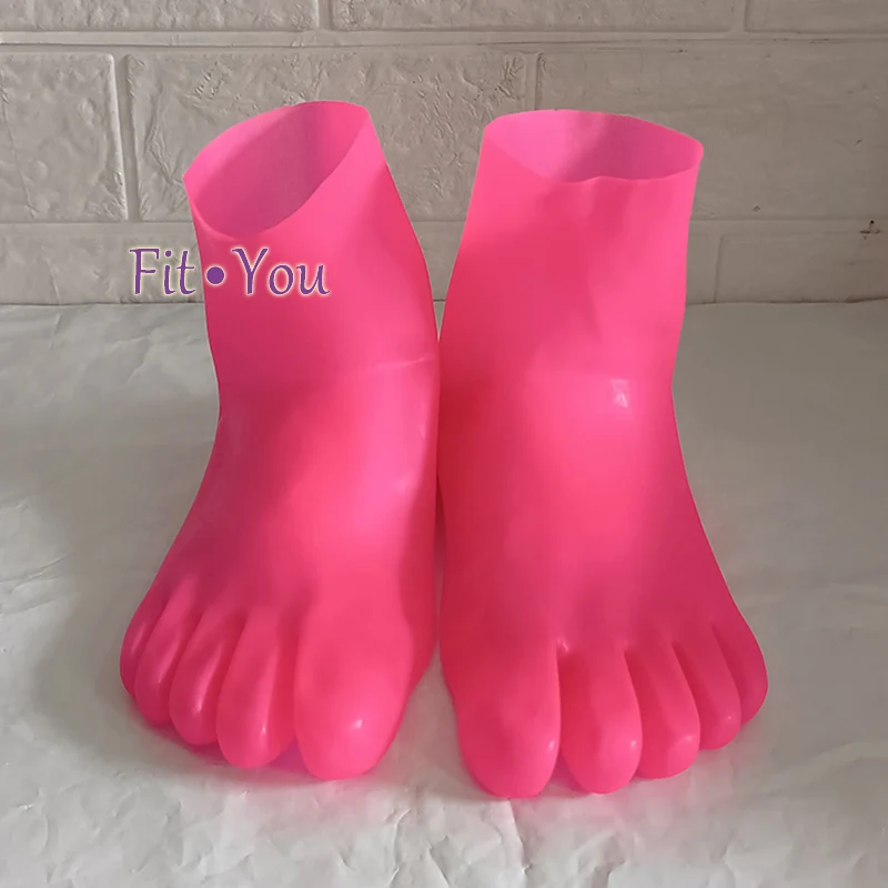 Latex Socks Five-toes Sox seamless Hose sexy stocking tight anklets Hosiery rubber bobbysocks