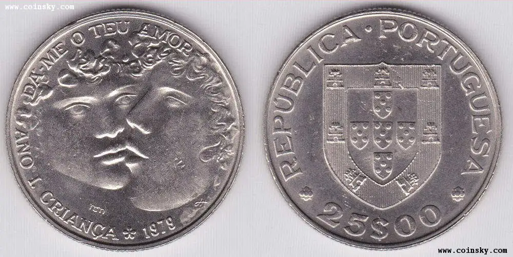 

Европа-португальская Республика 1979 Международный детский год 25 эскудо памятные монеты 100% оригинал