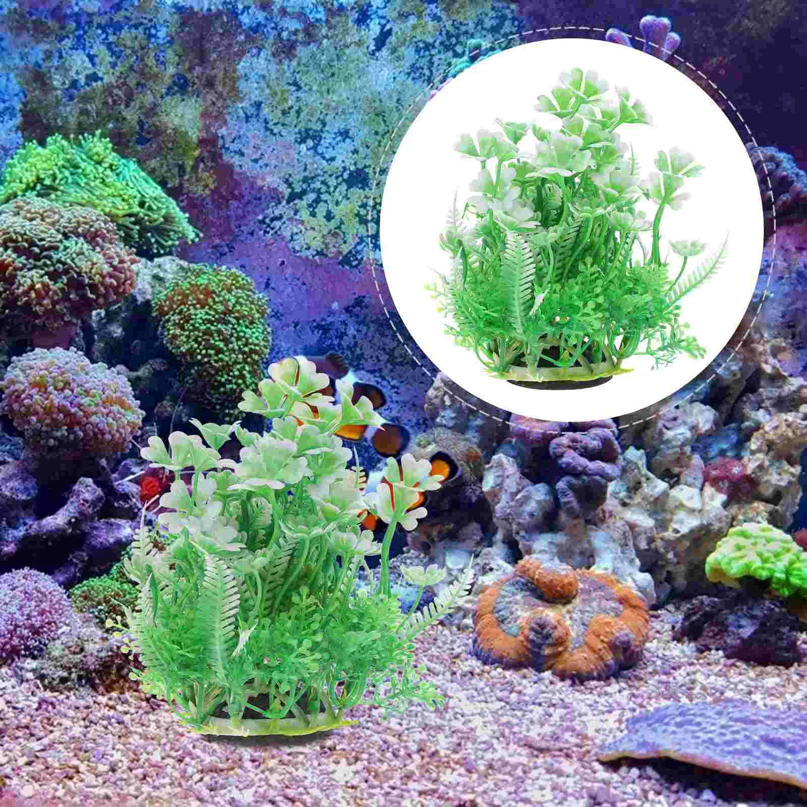 

Aquariumplanttankunderwater Fake Realistic Freshwater Fauxgreen Artificial Aquatic Flower Ornament Silicone Water Decorations