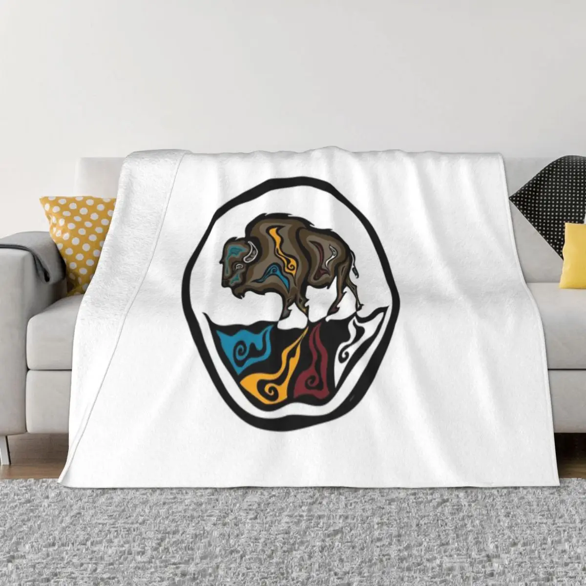 Buffalo Respect Directions WAWEZHI CANADA Коренное ультрамягкое одеяло из микрофлиса