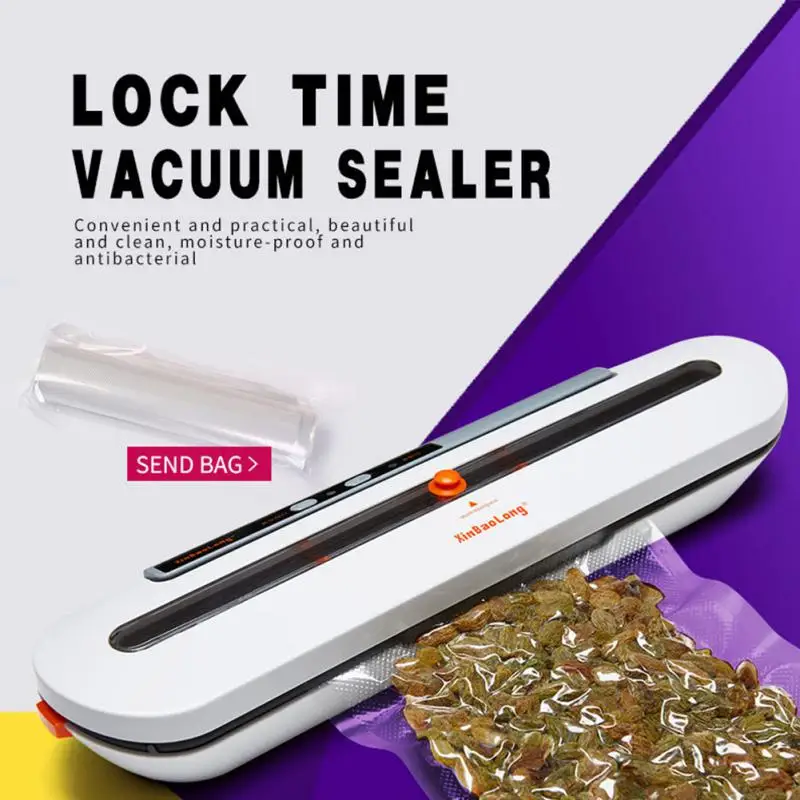 

Бытовая кухонная электрическая приборная вакуумная упаковочная машина для пакетов Удобный электрический упаковщик пищевой вакуумный упаковщик