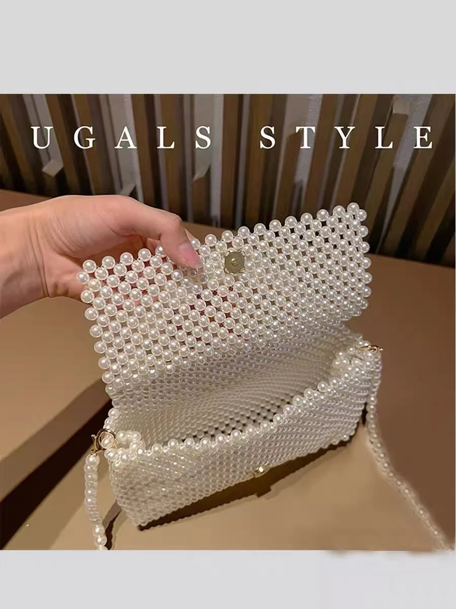 Роскошная модная женская сумка с грушей и бисером тканая вечерняя ручной работы