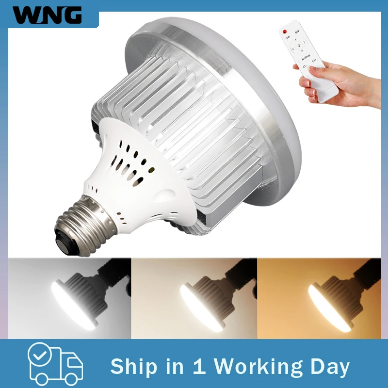 

Диммируемый светодиодный фотографический светильник 150 Вт, Цоколь E27 с дистанционным управлением, лампа дневного света для фотостудии зонт ...