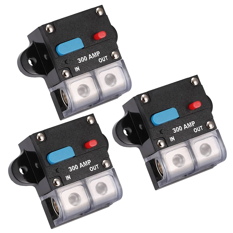 

3X 300A Car Truch Audio Circuit Breaker Fuse Holder Car Circuit Breaker Recoverable Circuit Breaker