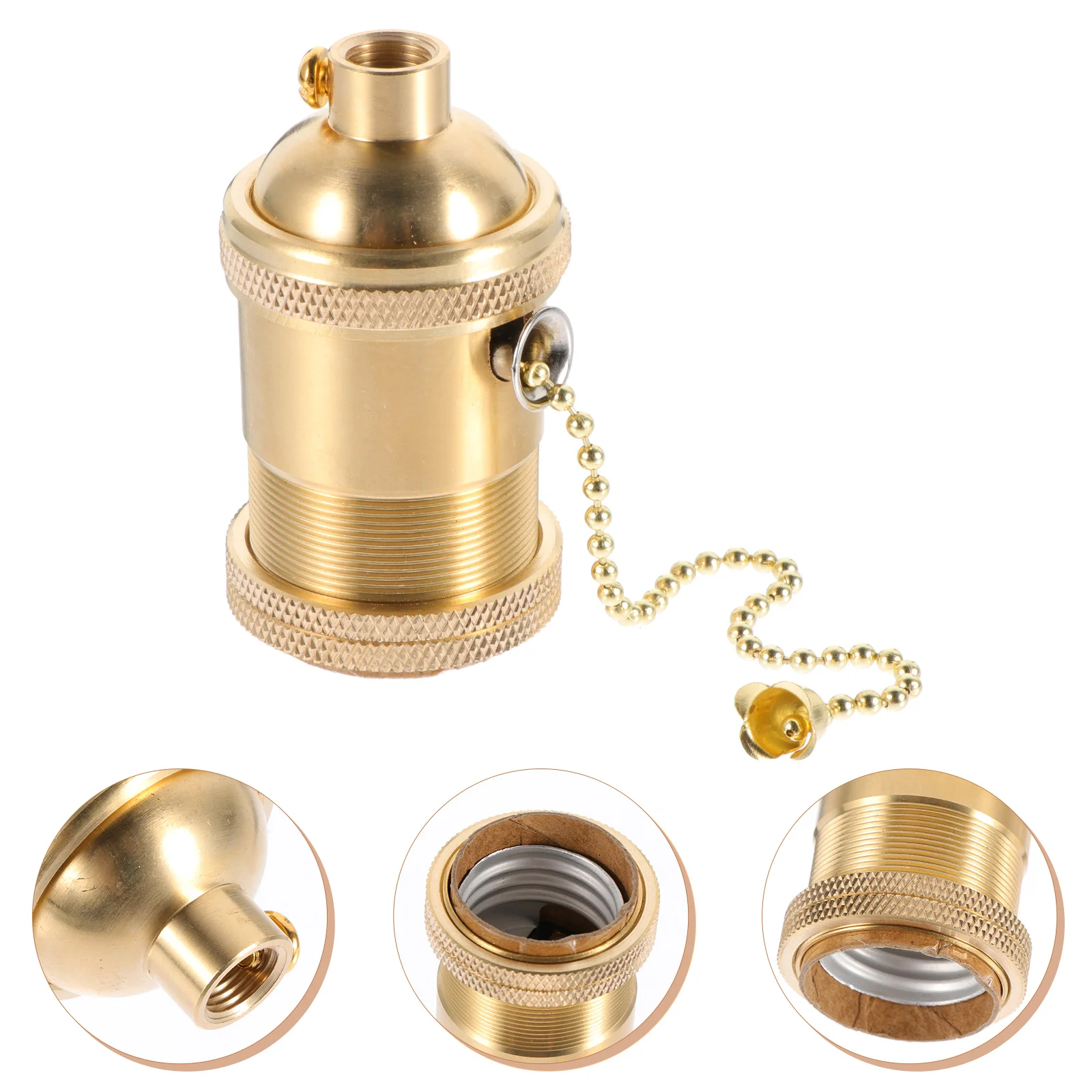 

DIY Golden E27 Screw Light Holder Home Copper Vintage Lamp Holder Adapter