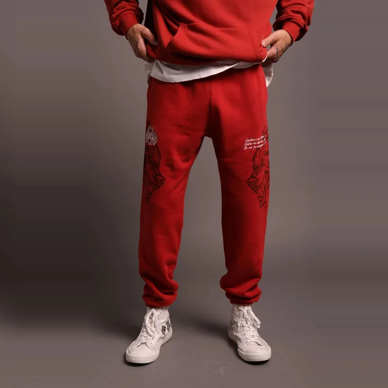 

Streetwear Sweatpants Men Autumn Fashion Pattern Printed Elastic Waist Jogging Trousers Sports Fitness Training Long Pant Mens