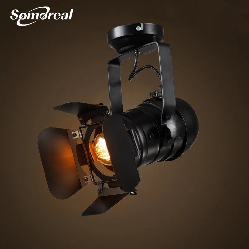 

Винтажная потолочная лампа E27, желесветильник я промышленная лампа в стиле ретро, Регулируемая лампа с 4 листьями для магазина одежды, кофей...