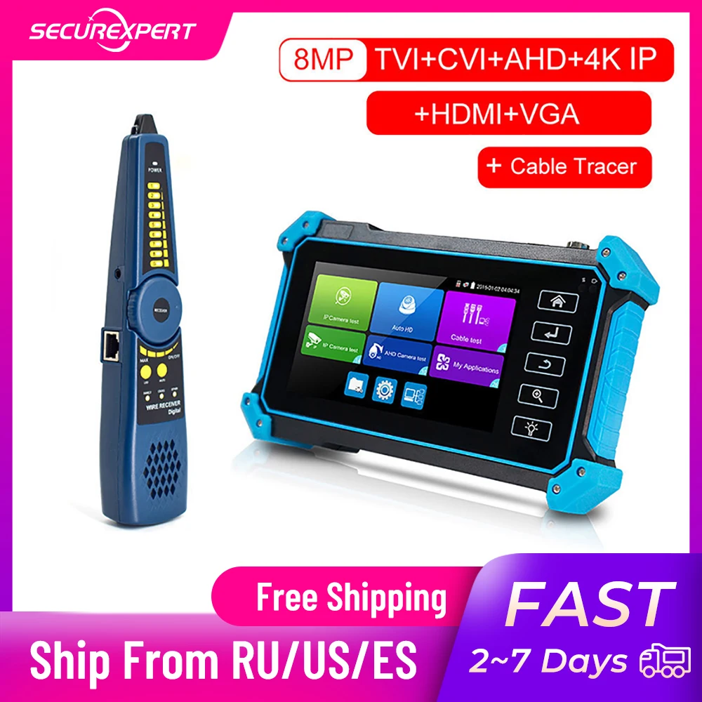 

CCTV Tester Mini Monitor for Camera IPC Tester CCTV Tools CFTV Monitor 4K POE Tester Monitor HDMI VGA IP Camera Tester 5 Inch