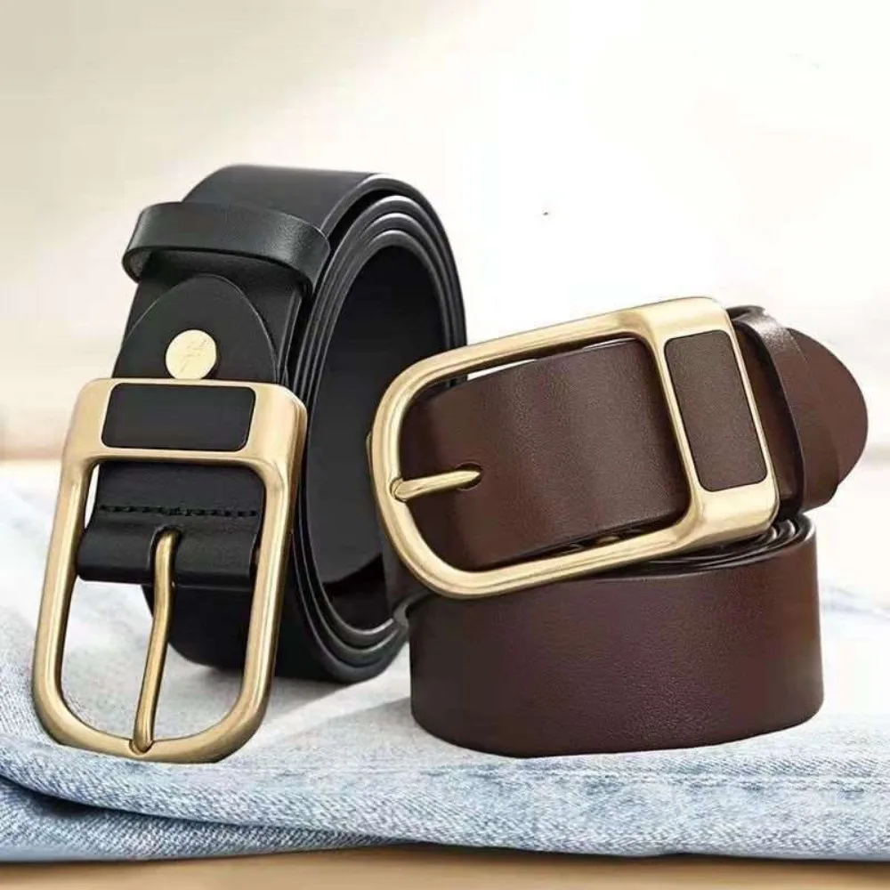 Fashion Luxury Design Student Retro Trouser Dress Belts Waist Strap Leather Belt Pin Buckle Waistband