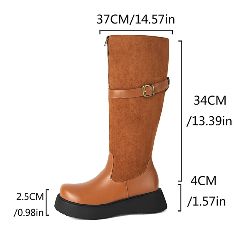 Женские флоковые сапоги на платформе 4 см с круглым носком