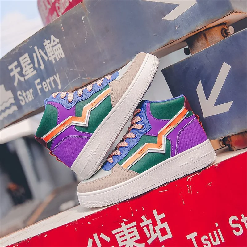 

2022 New Fashion Women Vulcanized Shoes Autumn Femme Flats Sneakers Women White Ladies High Top Trainers Tenis Feminino